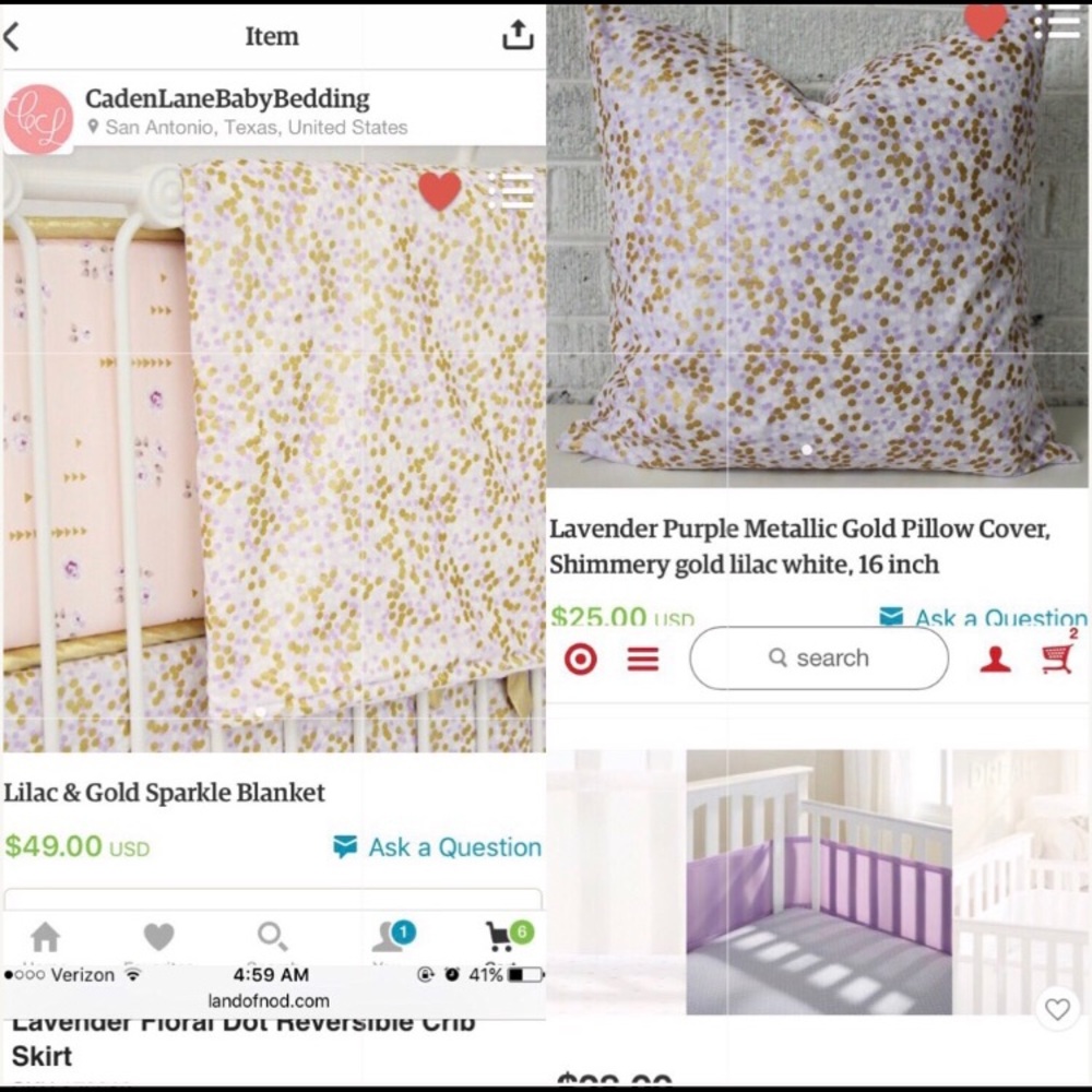 Crib bedding changing pad & cover